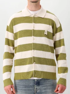 AMI Paris Gebreide Trui Groen Cardigan ADC Shirt