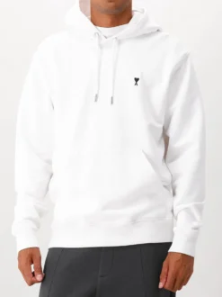 AMI Paris Hoodie Wit Molleton ADC