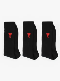 AMI Paris Sokken Zwart Three-Pack