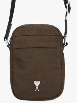 AMI Paris Tas Groen Cross Pock Bag