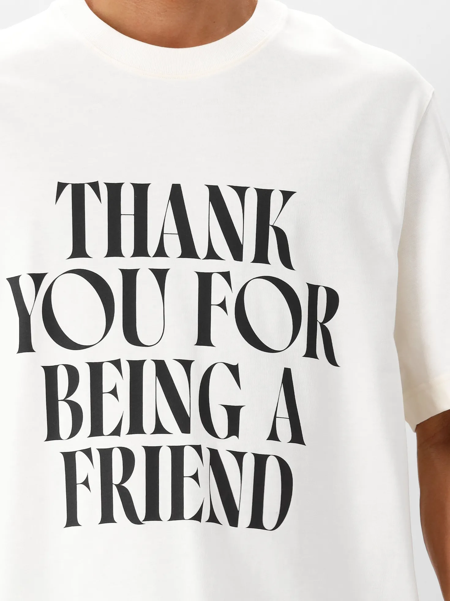 AMI Paris T-shirt Beige Signature Print Teeshirt