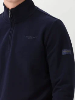 Cavallaro Sweater Blauw Half Zip