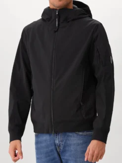 C.P. Company Jas Zwart Shell-R Hooded Softshell Lens