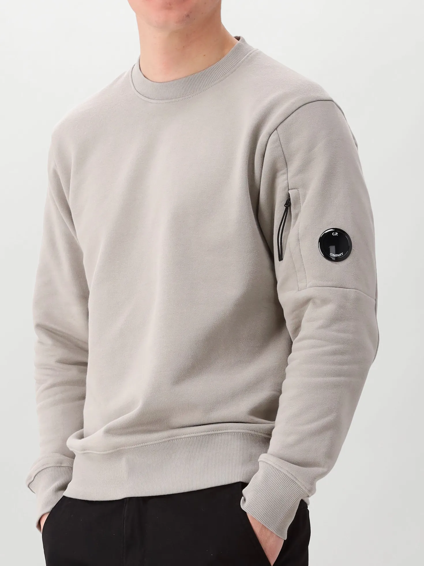 CP Company Sweater Grijs Crewneck Lens