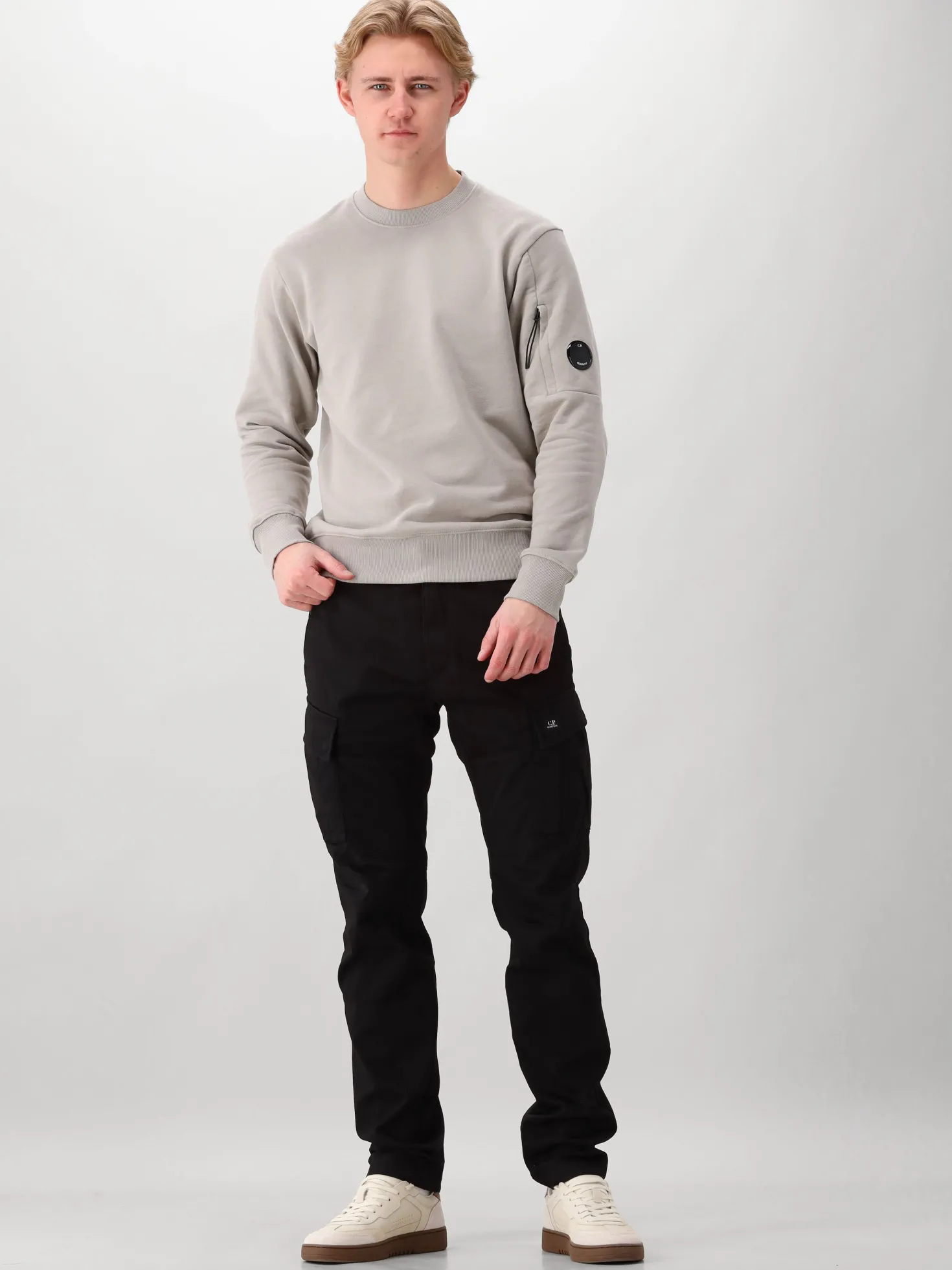 CP Company Sweater Grijs Crewneck Lens