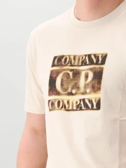 CP Company T-Shirt Beige Logo T-Shirt