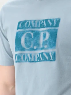 CP Company T-Shirt Blauw Logo T-Shirt