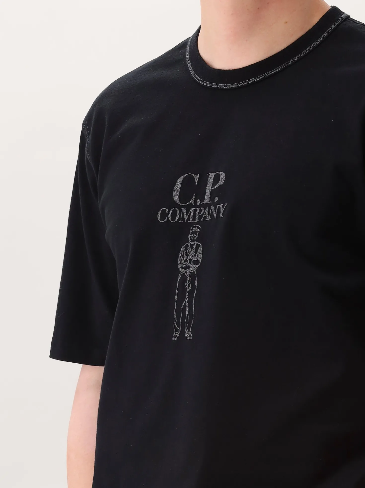 CP Company T-Shirt Zwart Twisted Short Sleeve Logo