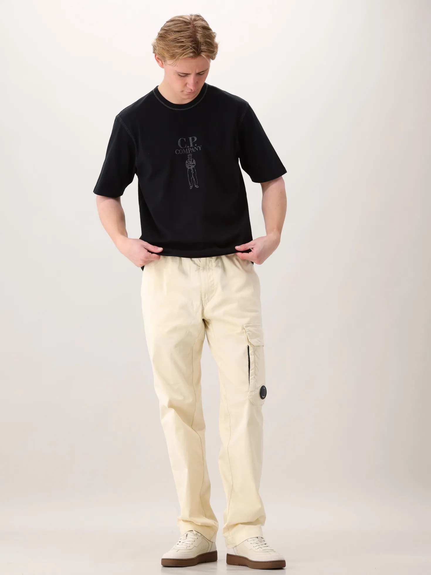 CP Company T-Shirt Zwart Twisted Short Sleeve Logo