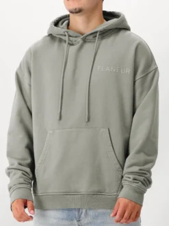 Flâneur Hoodie Groen Double Logo Washed Hoodie