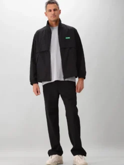Flâneur Jas Zwart Badge Track Jacket