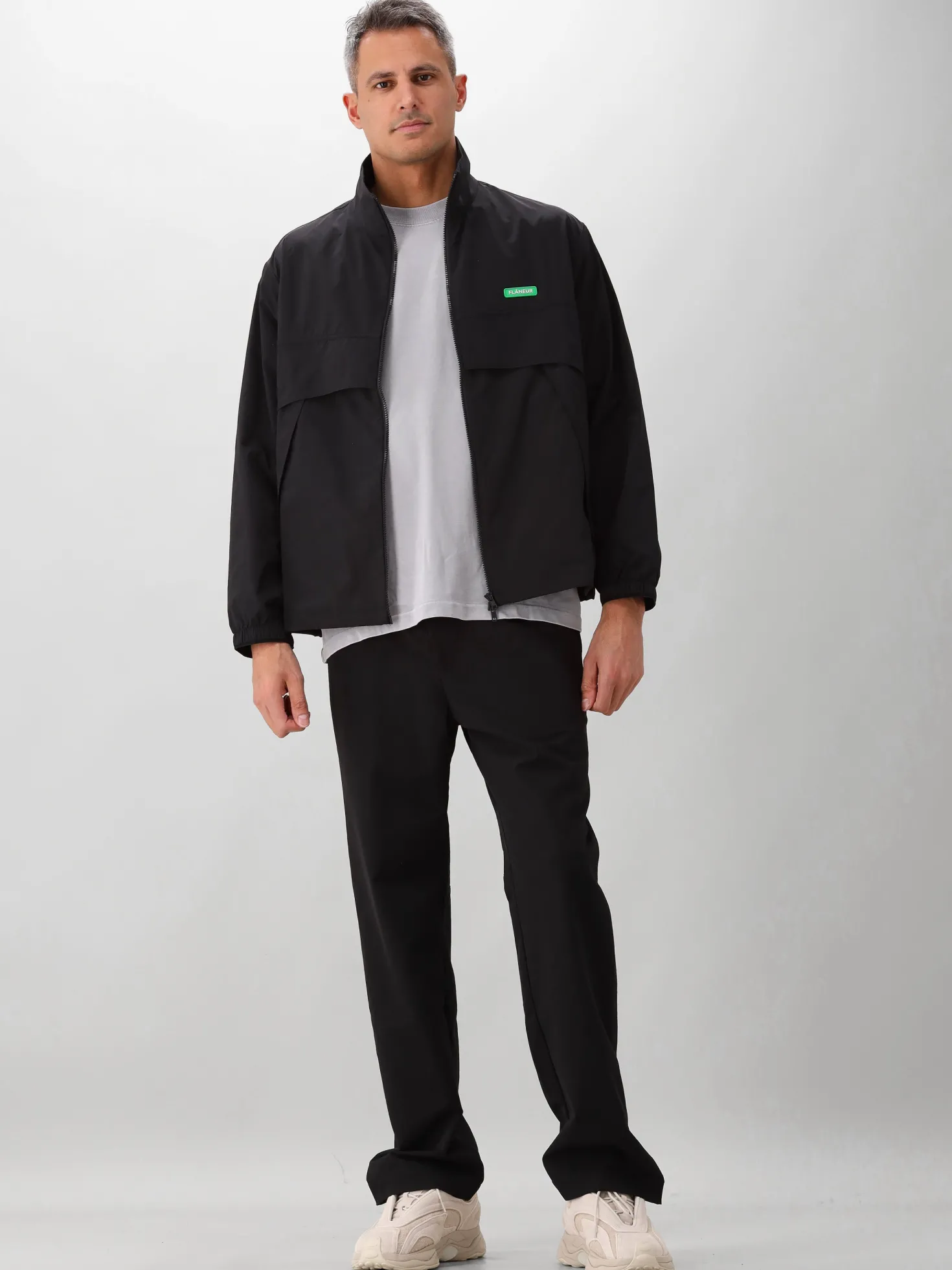 Flâneur Jas Zwart Badge Track Jacket