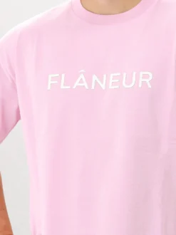 Flâneur T-shirt Roze Printed Logo