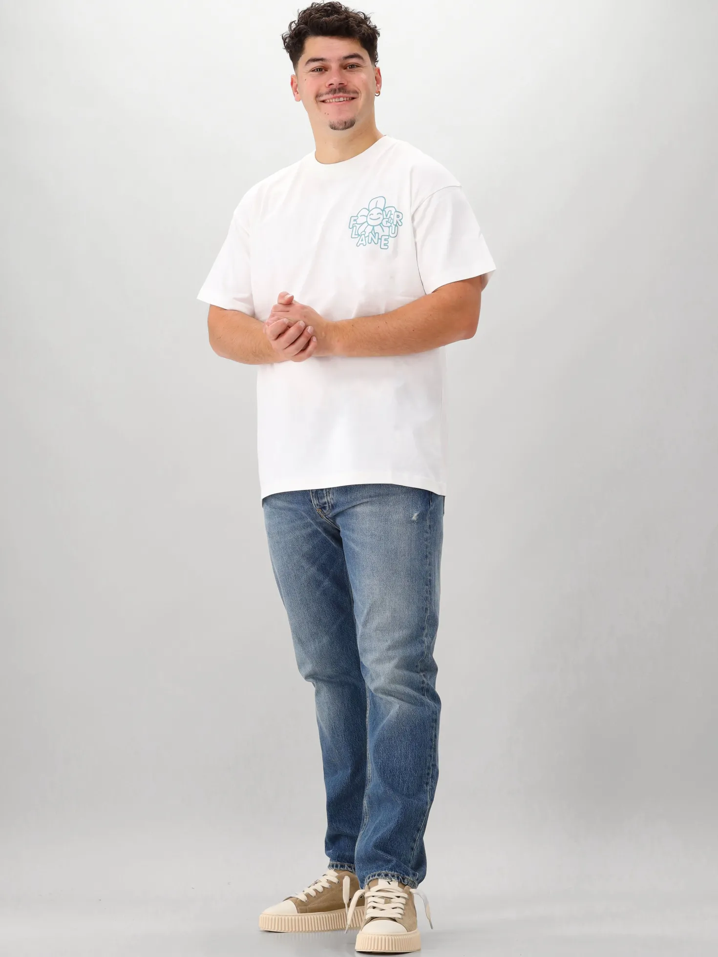 Flâneur T-shirt Wit Happy Flower