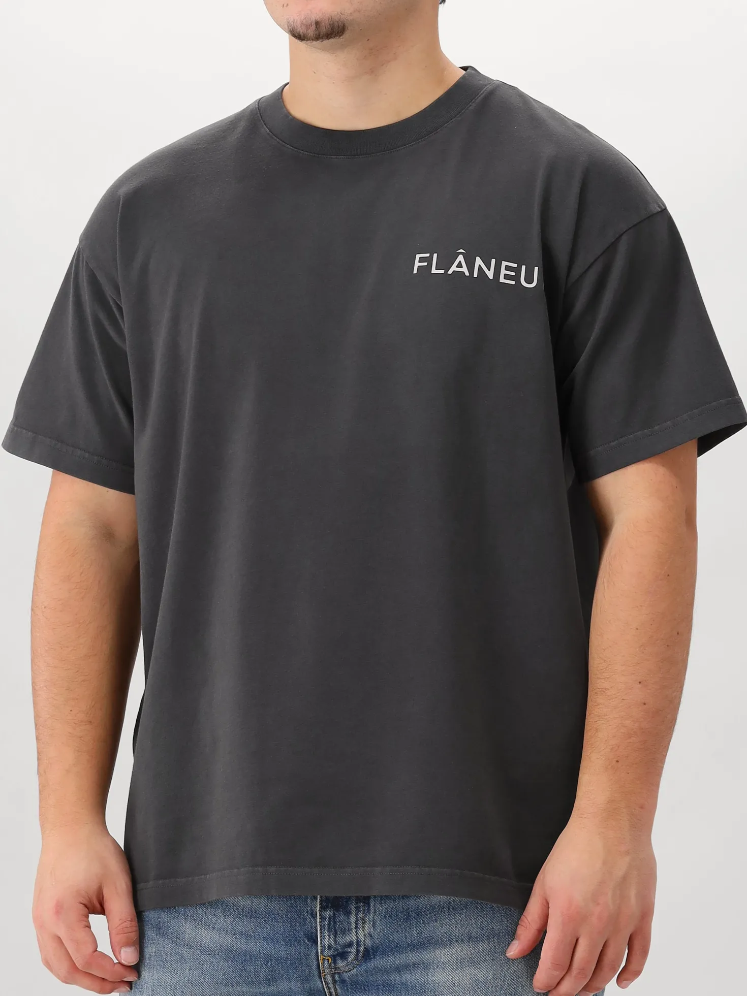 Flâneur T-shirt Zwart Double Logo