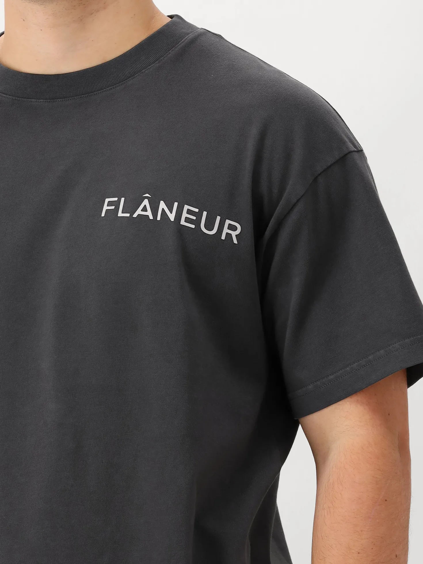 Flâneur T-shirt Zwart Double Logo