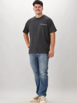 Flâneur T-shirt Zwart Double Logo