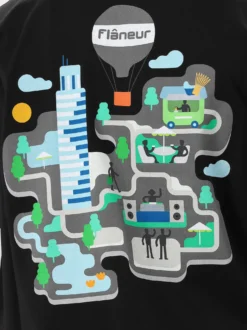 Flâneur T-shirt Zwart Festival Map