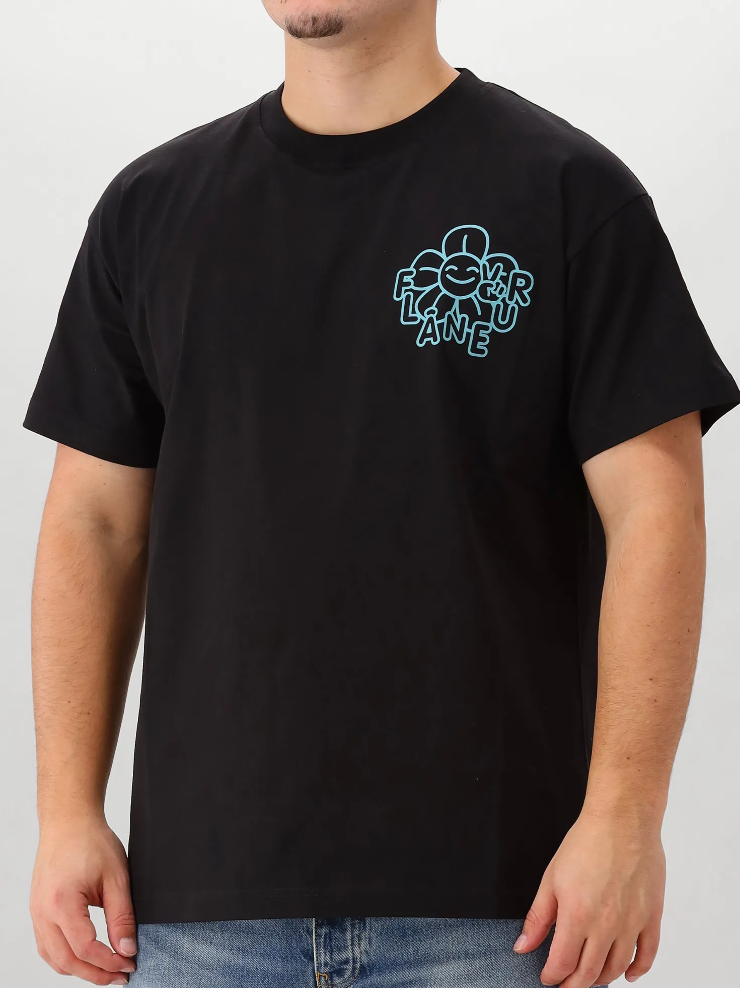 Flâneur T-shirt Zwart Happy Flower