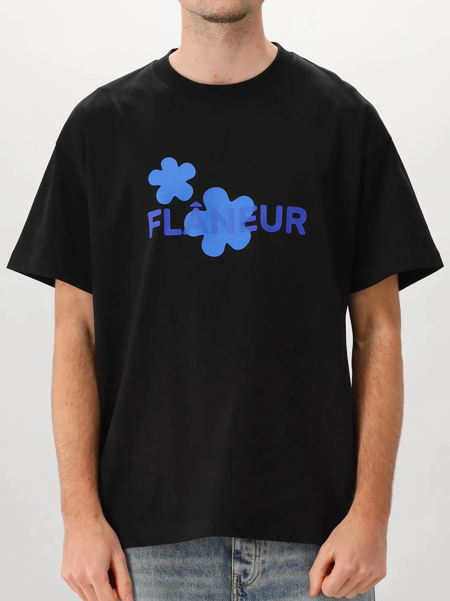 Flâneur T-shirt Zwart Organic Flower
