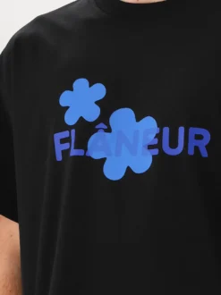 Flâneur T-shirt Zwart Organic Flower