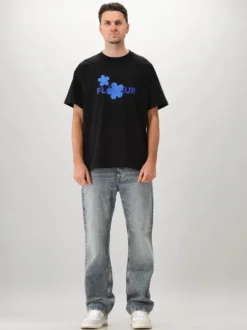 Flâneur T-shirt Zwart Organic Flower