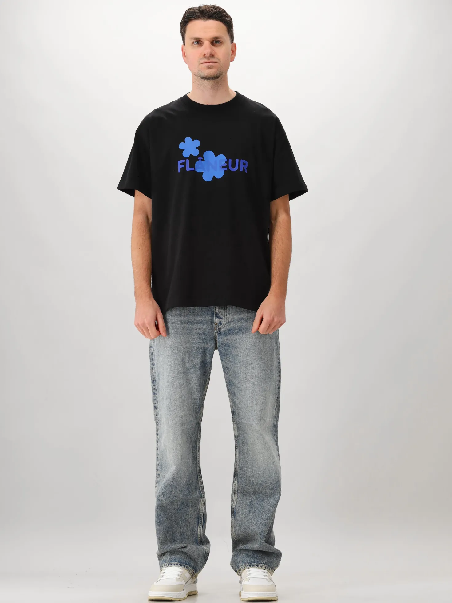 Flâneur T-shirt Zwart Organic Flower