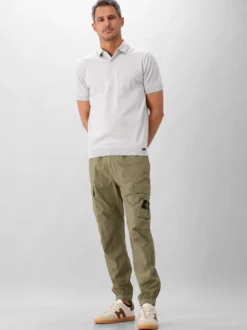 Genti Gebreide Polo Grijs
