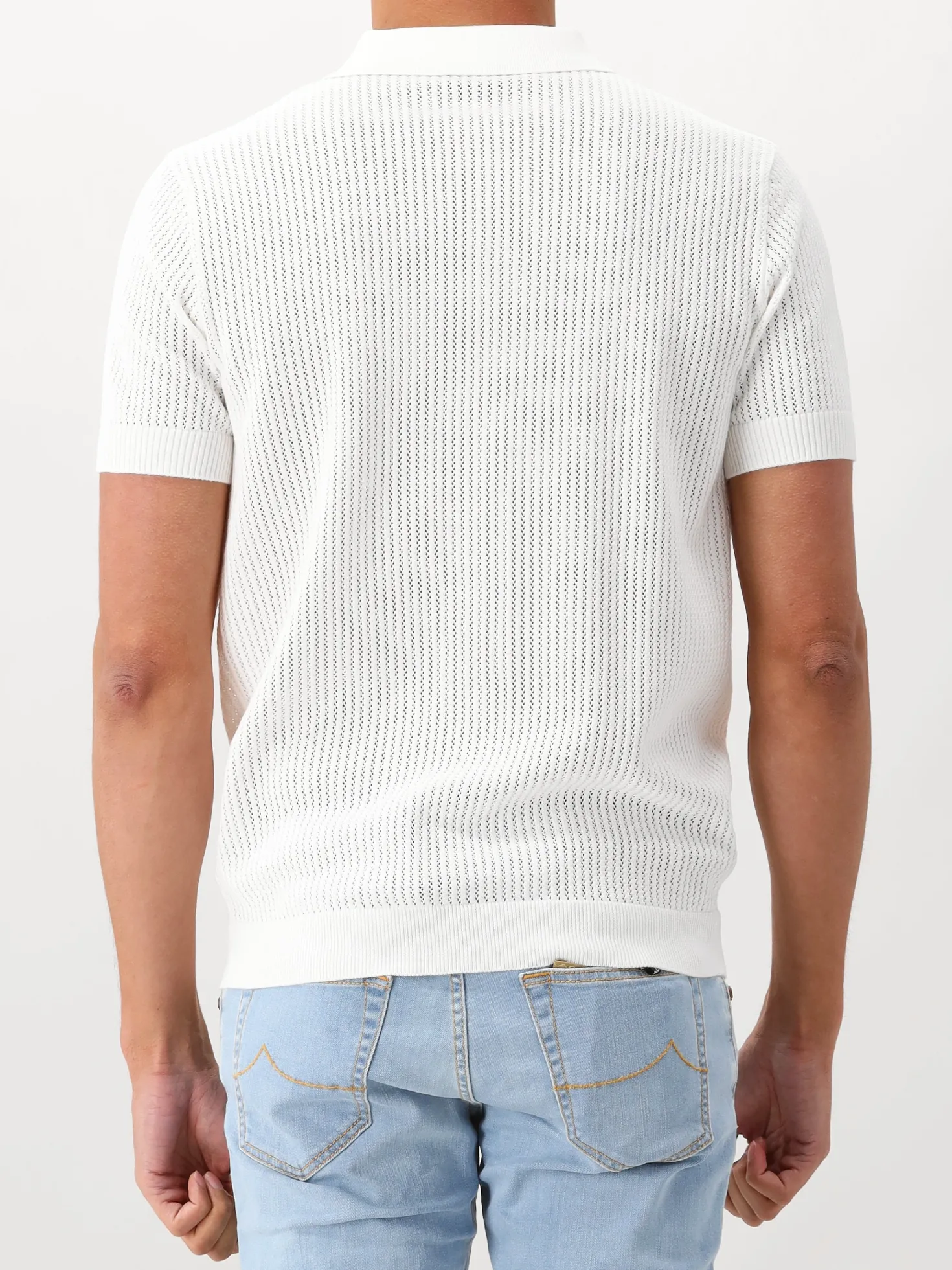 Genti Gebreide Polo Wit