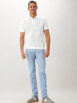 Genti Gebreide Polo Wit