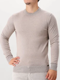 Genti Gebreide Trui Bruin Round LS