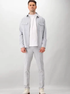 Genti Overshirt Grijs Oaks Shirt Jacket Zip
