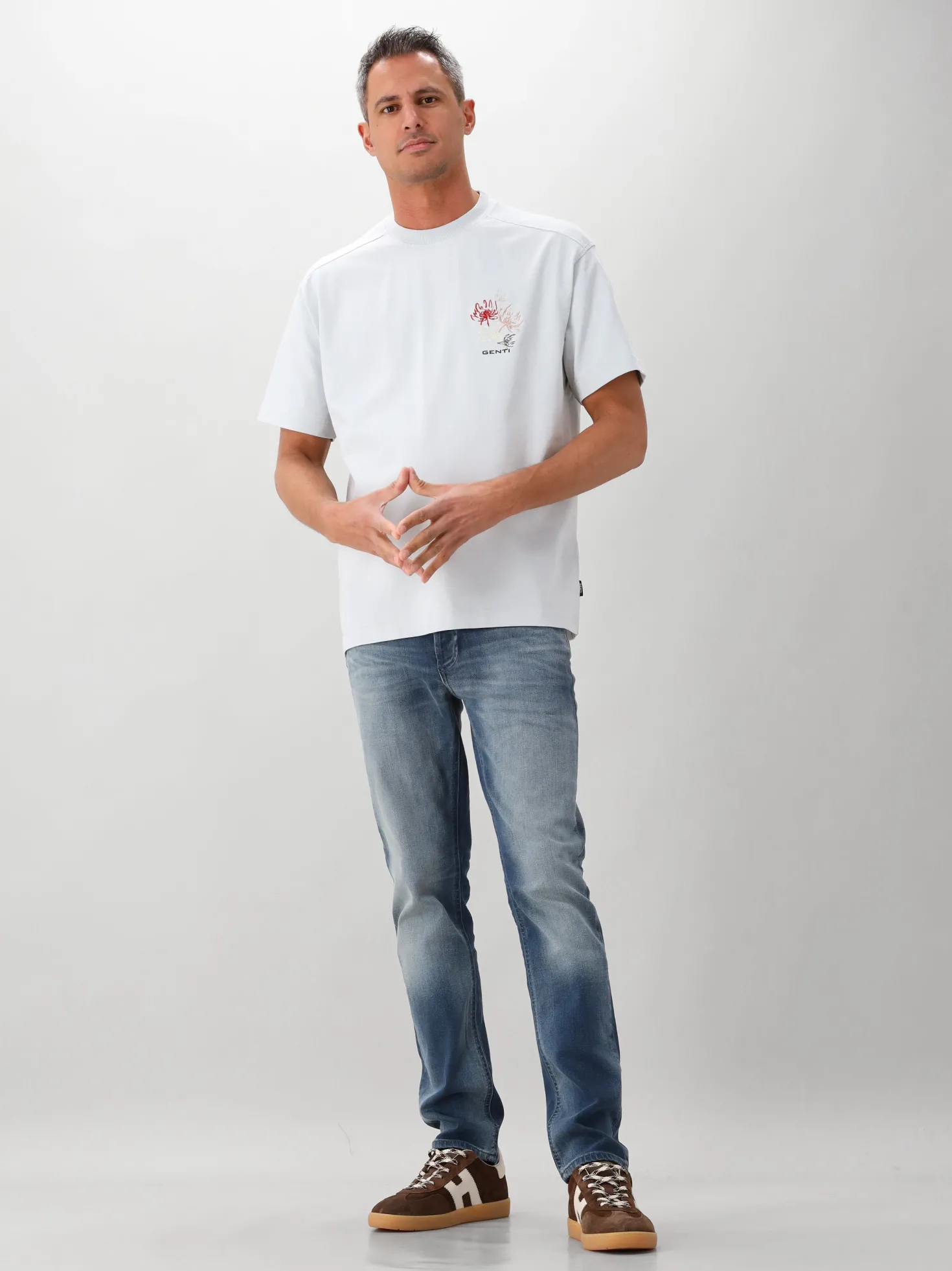Genti T-shirt Blauw SS