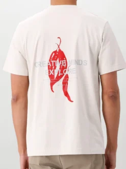 Genti T-shirt Gebroken Wit/Grijs SS