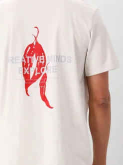 Genti T-shirt Gebroken Wit/Grijs SS