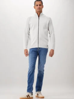 Genti Vest Beige Cardigan Zip LS