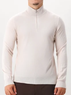 Gran Sasso Gebreide Half Zip Beige
