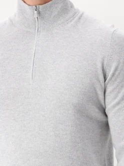 Gran Sasso Gebreide Half Zip Grijs