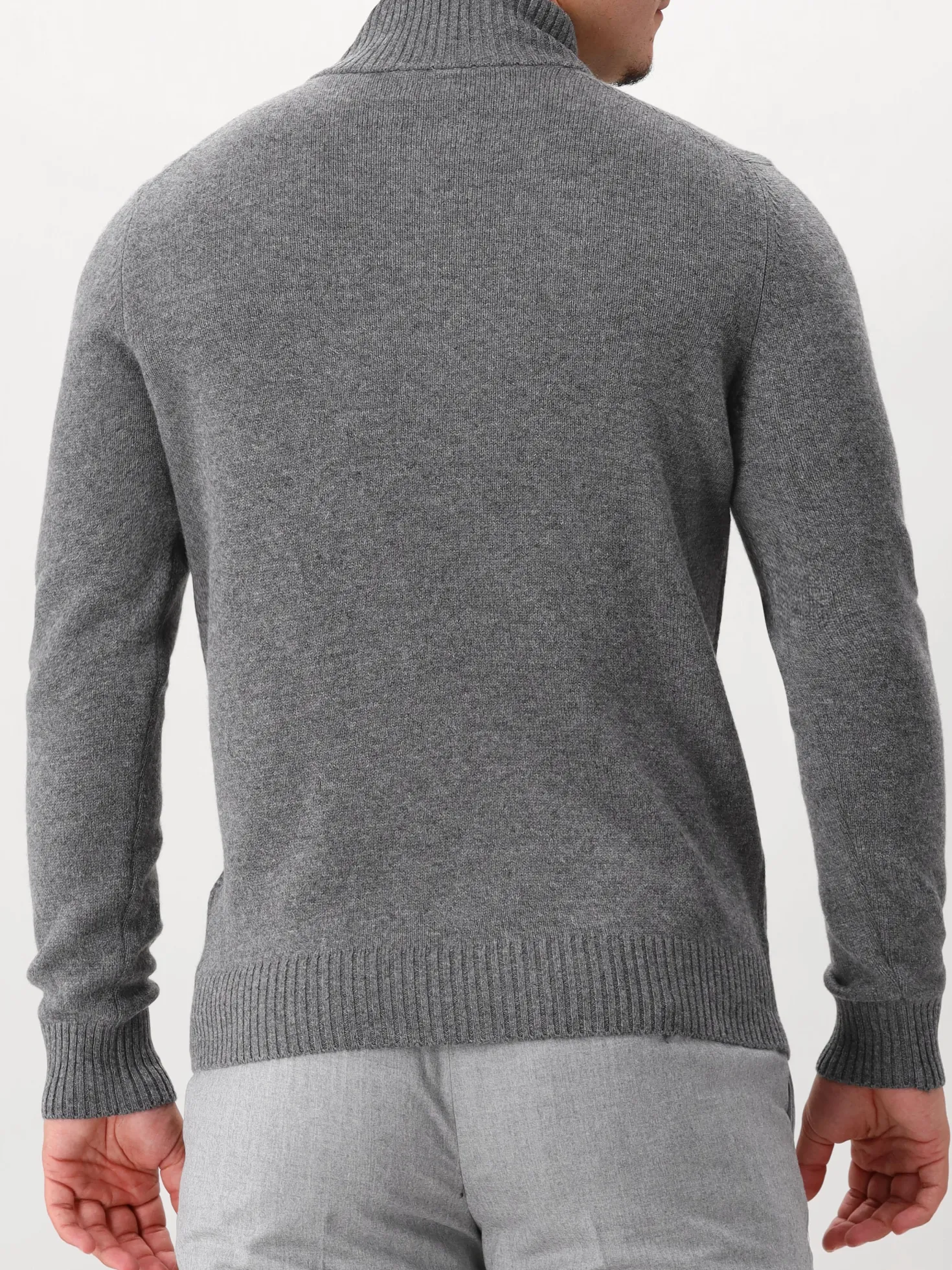Gran Sasso Gebreide Half Zip Grijs