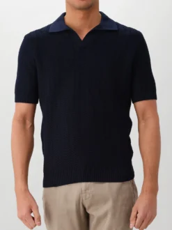 Gran Sasso Gebreide Polo Blauw