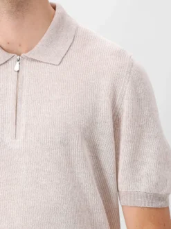 Gran Sasso Gebreide Polo Zip beige