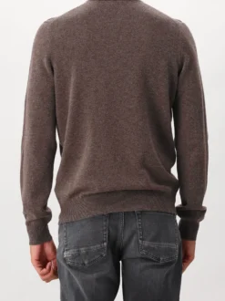Gran Sasso Gebreide Trui Bruin Mock Zip
