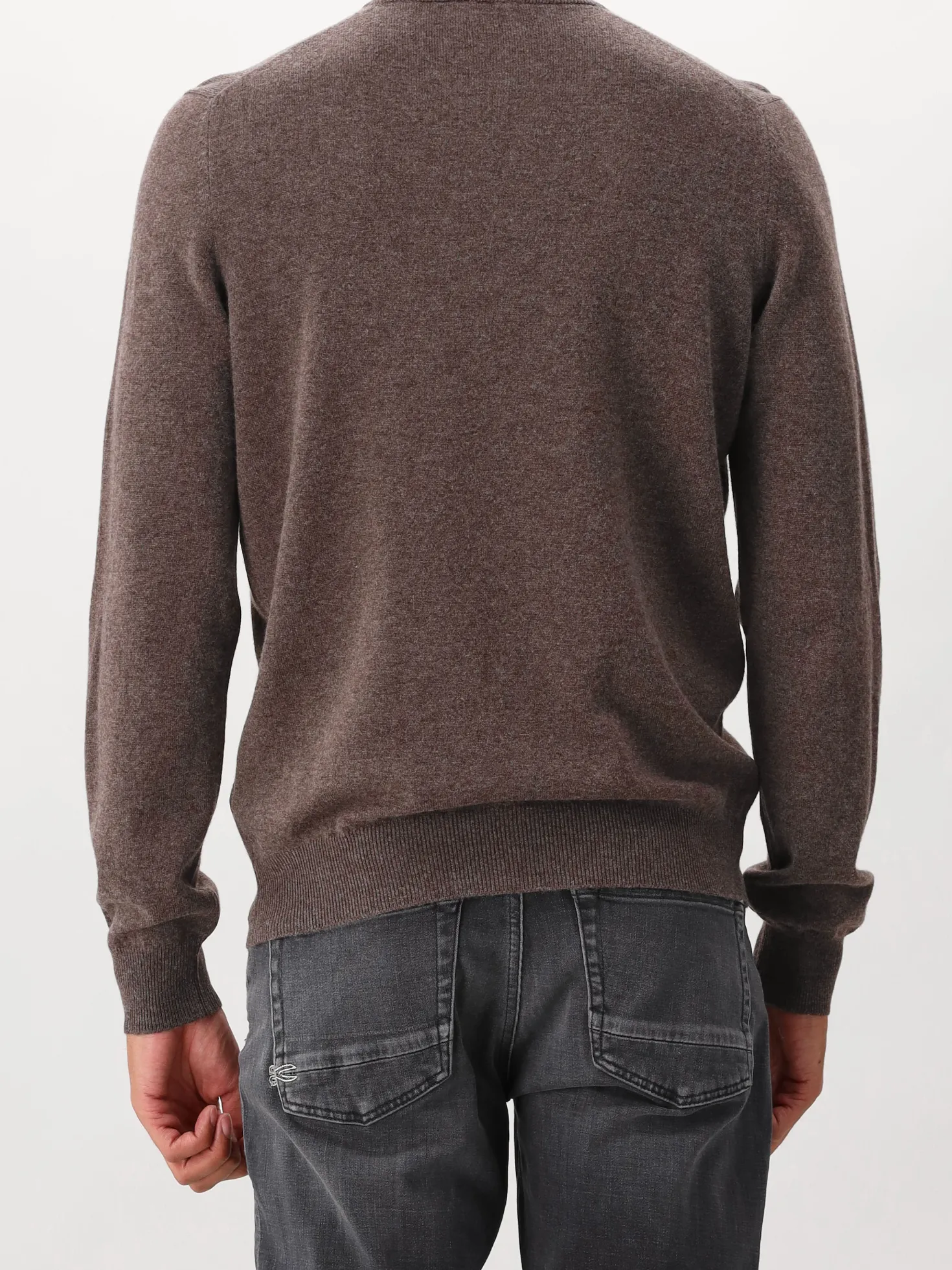 Gran Sasso Gebreide Trui Bruin Mock Zip