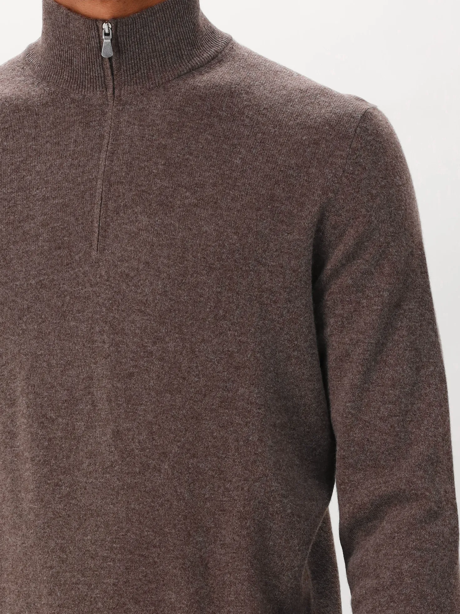 Gran Sasso Gebreide Trui Bruin Mock Zip
