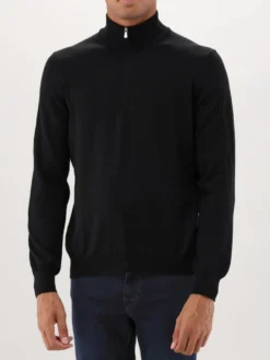 Gran Sasso Gebreide Trui Zwart Mock Zip