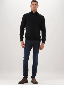 Gran Sasso Gebreide Trui Zwart Mock Zip