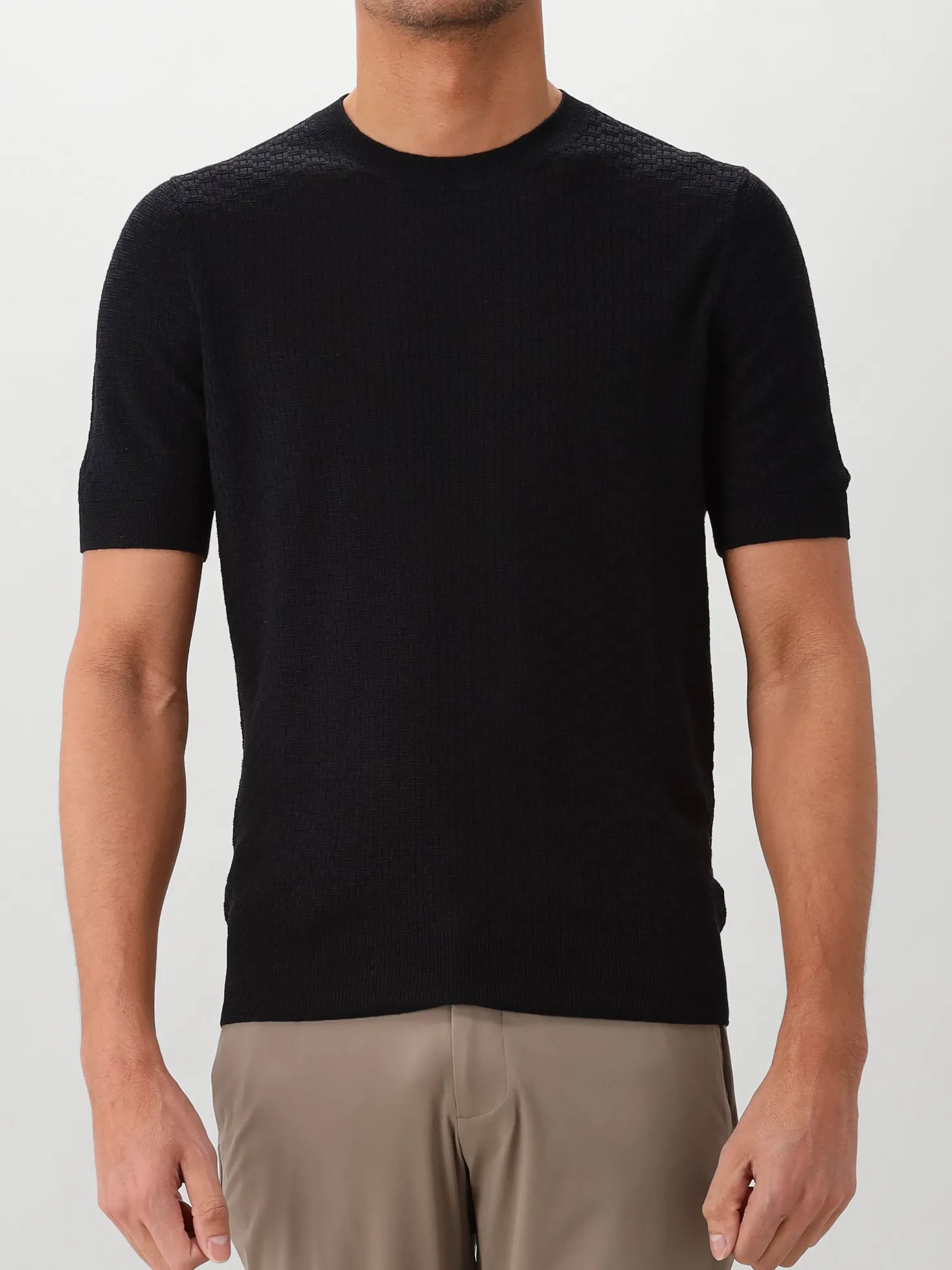 Gran Sasso Gebreid T-shirt Zwart