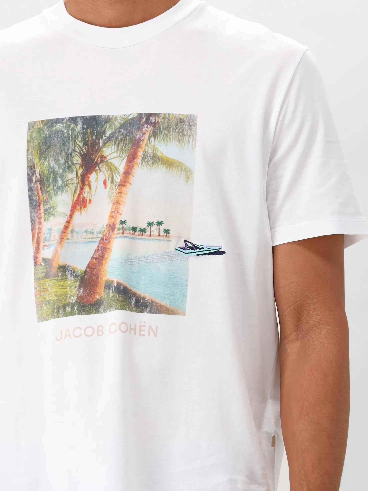 Jacob Cöhen T-Shirt Wit Collo Costina
