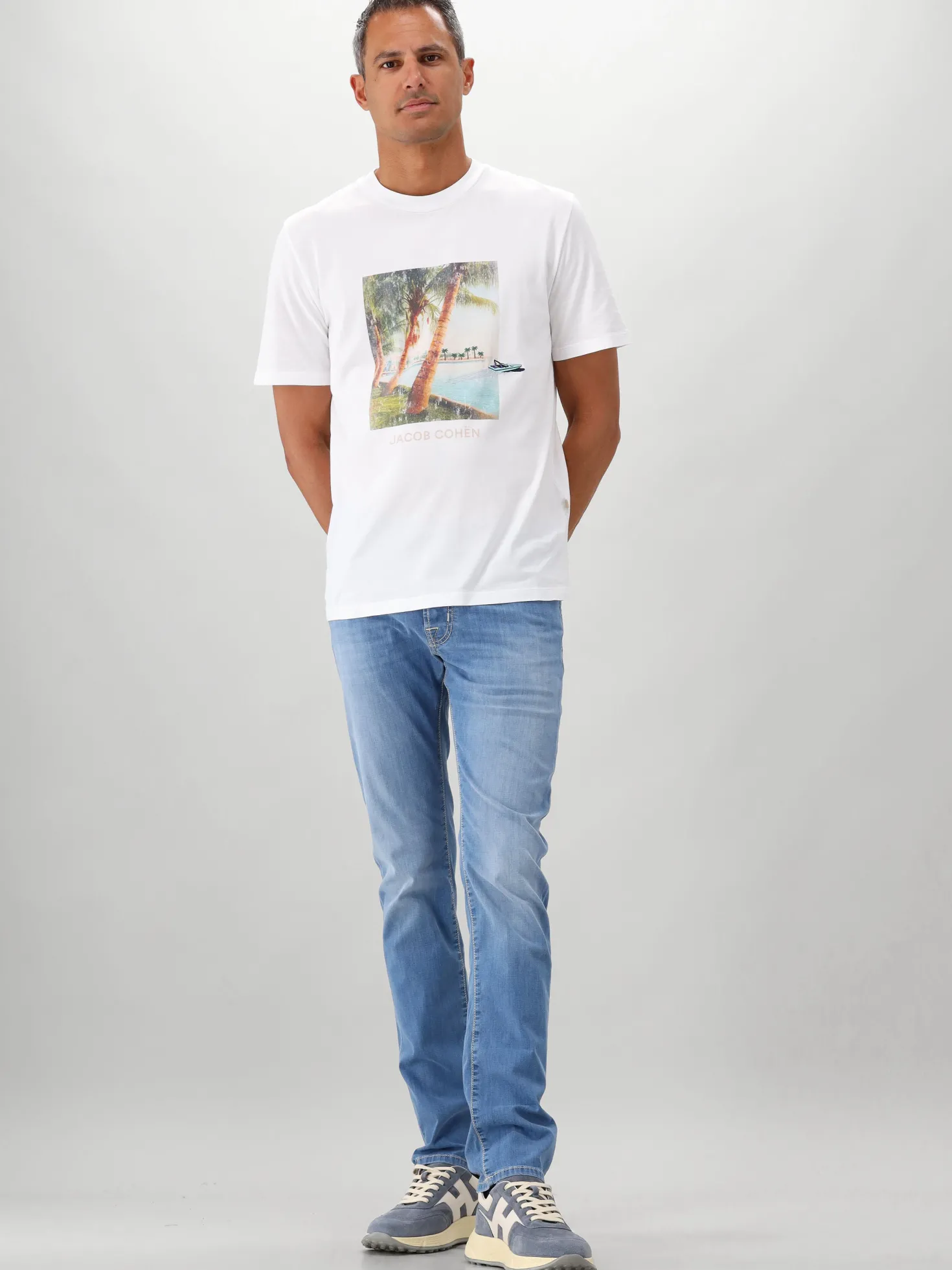 Jacob Cöhen T-Shirt Wit Collo Costina