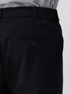 Ølaf Broek Zwart Regular Twil Pleated